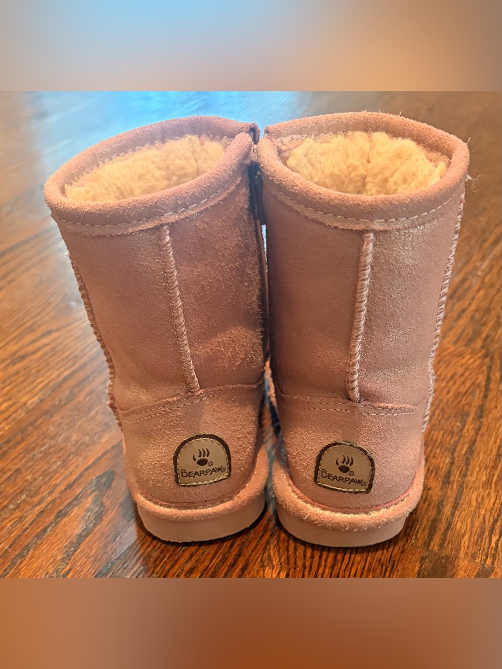 BearPaw Toddler Shearling-Lined Boot in glittery Blush Pink - Picture 4 of 6